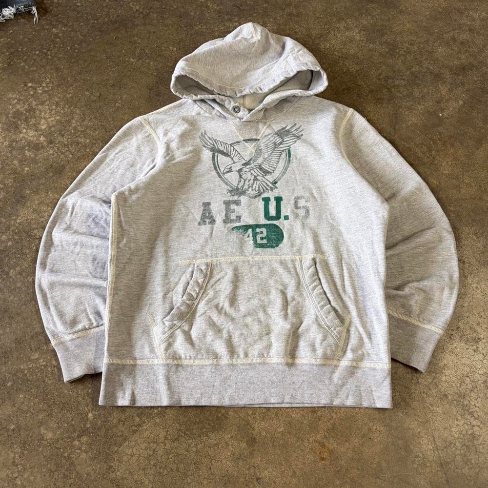 2000s Y2K american eagle grey hoodie
